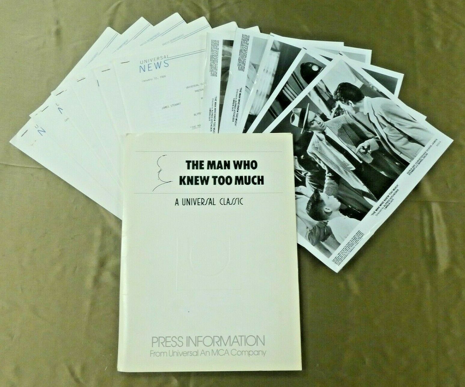 The Man Who Knew Too Much Movie Press Kit James Stewart Folder Docs 5 Photos