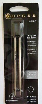 2 Cross 8514-2 Black Fine Ballpoint Pen Refills (1 Pack) New Sealed