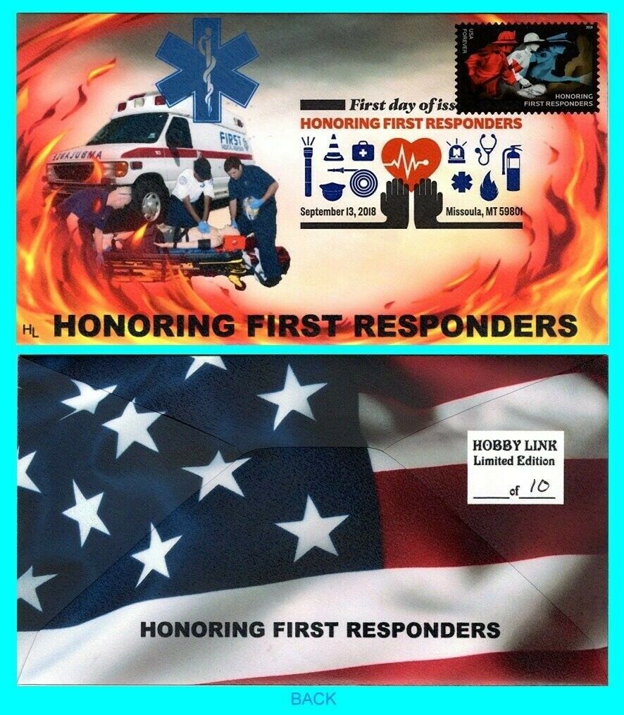 Honoring First Responders Emt Ambulance First Day Cover With Color Cancel
