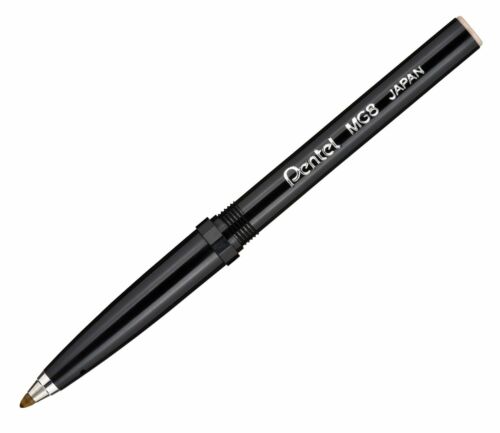 Mg8-a Pentel Slim Rolling Writer Refill Cartridge, Black Ink, Pack Of 1