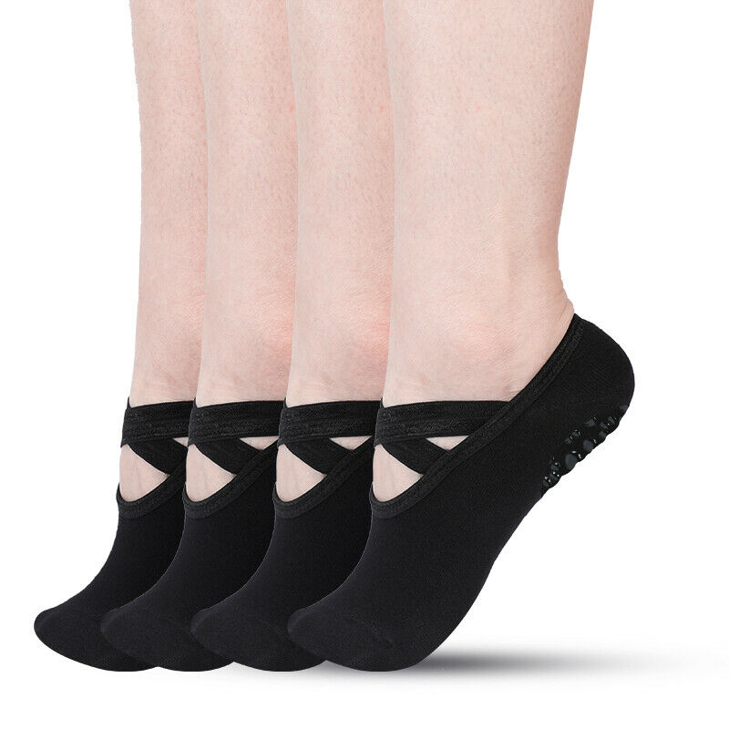 6pcs Yoga Socks Women Non-slip Grips &straps For Pilates Pure Barre Ballet Dance