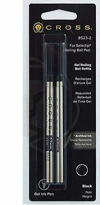 2 Cross Rollerball Selectip Gel Pen Refills, 0.7mm Medium, Archival Ink 8523