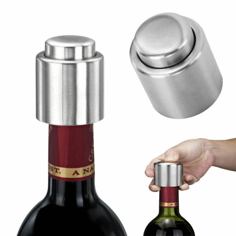 Stainless Steel Vacuum Sealed Champagne Red Wine Bottle Stopper Cap New