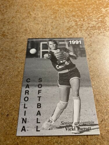 Vicki Parrott 1991 University Of North Carolina Softball Pocket Schedule Card
