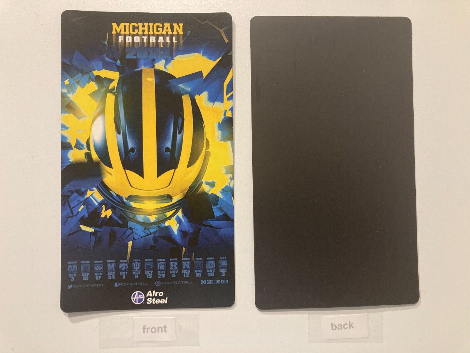 2022 University Of Michigan Wolverines  Magnetic Football Schedule 4" X 7" New
