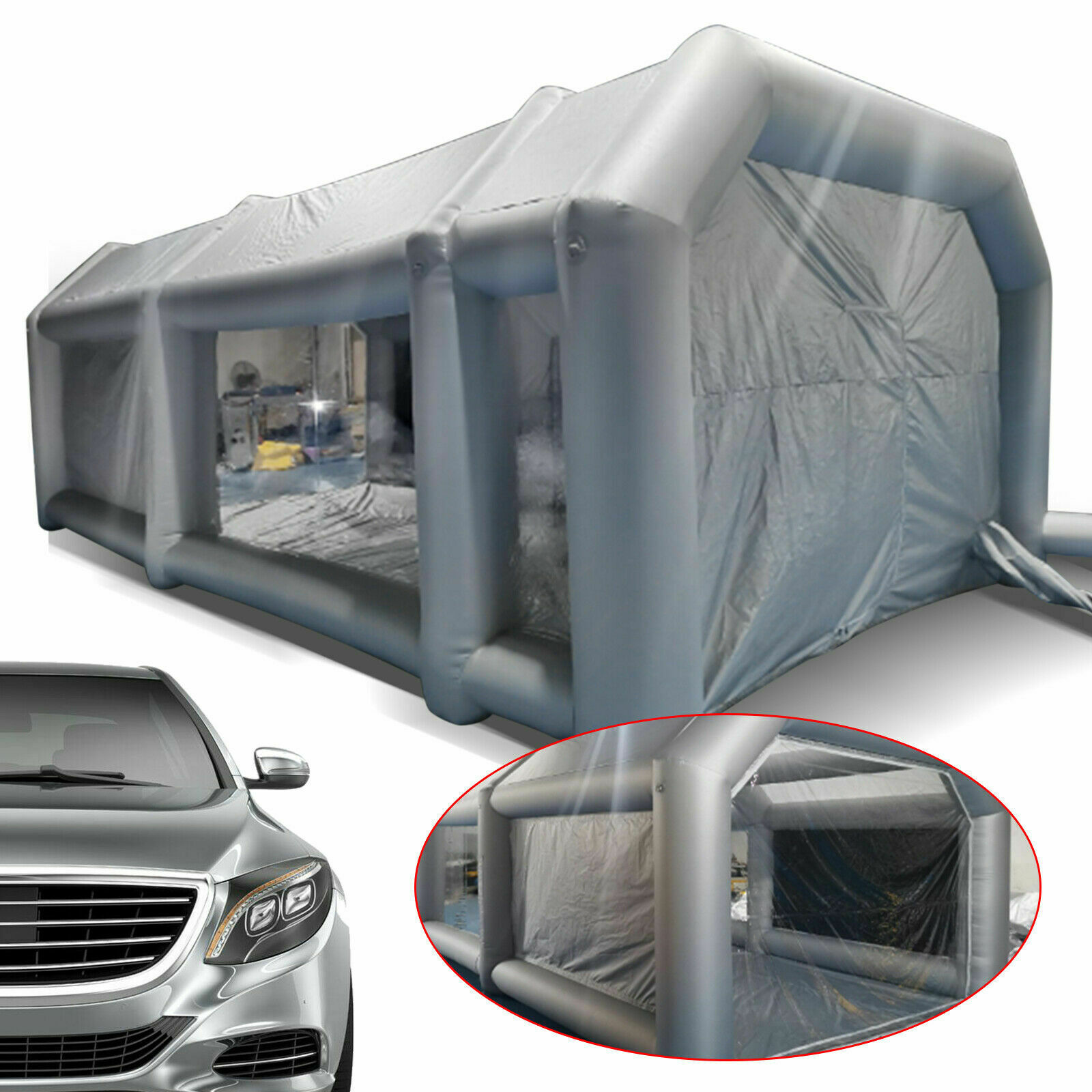 Portable Inflatable Spray Paint Booth Tent Mobile For Car 2air Filter 26x15x10ft