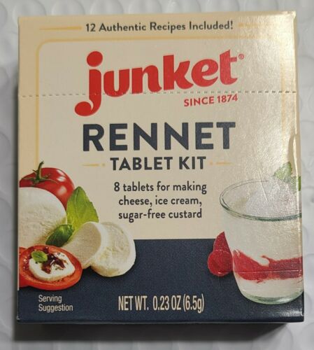 Box Junket Rennet Tablets 8 Count Cheese Custard Ice Cream Making Exp 8/2022