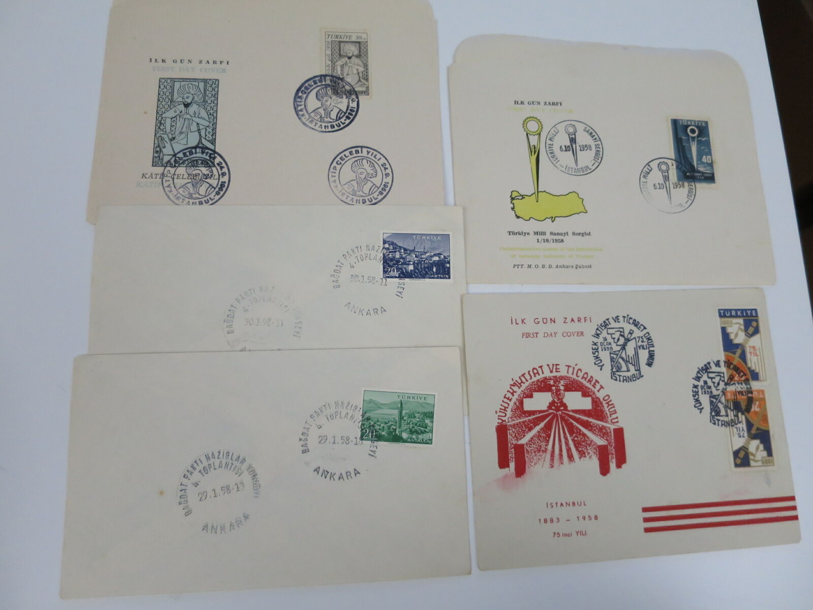 Turkey 1958 4 Envelopes /dg319