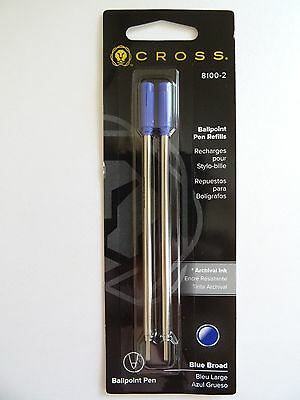 1 Pack Cross Broad Blue Ballpoint Pen Refills 8100-2 New - Sealed