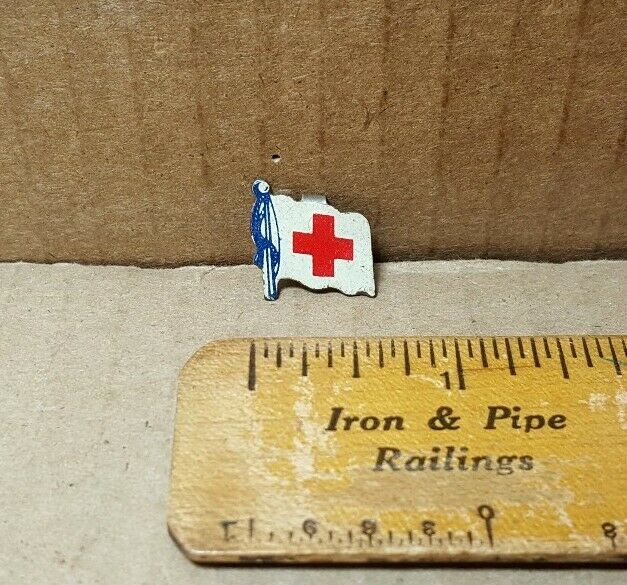 Vintage Red Cross Pin (f-1)