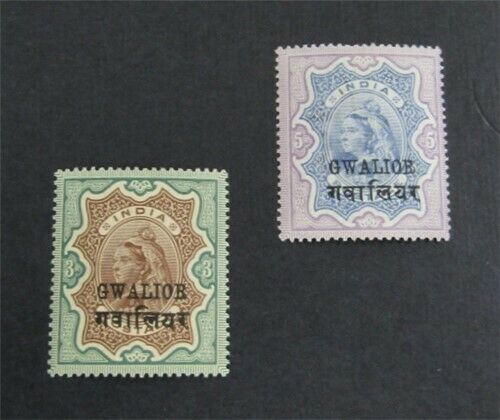 Nystamps British India-gwalior Stamp # 27.28 Mint Og H  G27x2926