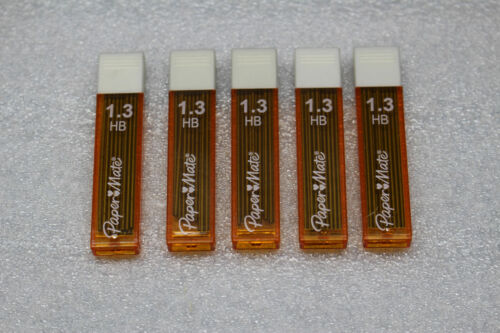 5 Tubes - Paper Mate Mates 1.3mm Hb Mechanical Pencil #2 Lead Refill 60 Sticks