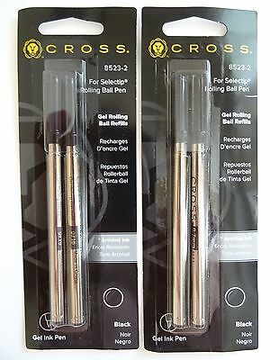 2 Packs Cross Black Medium 0.7 Selectip Gel Rollingball Pen Refills 8523-2 New