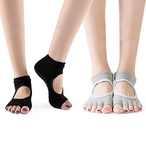 Yoga Socks For Women With Grips, Non-slip Split Toe Socks,ideal 2 Color Sock