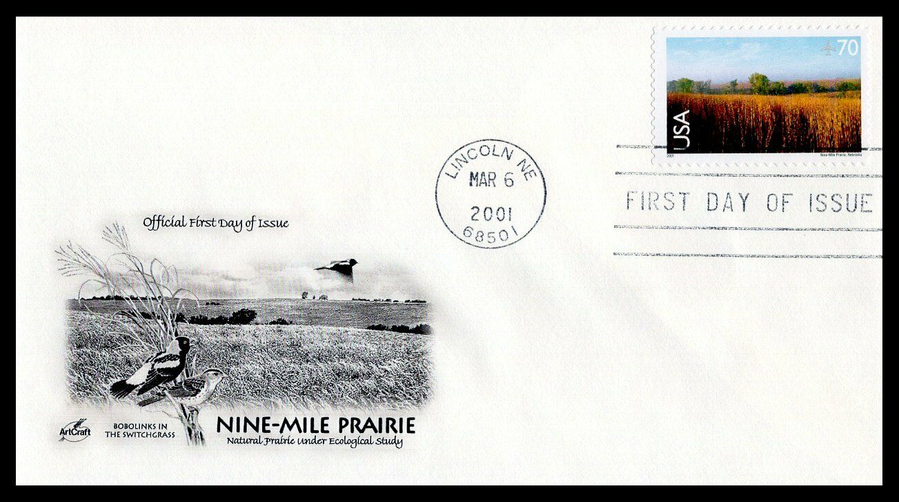 Us Fdc  # C136 70c Nine-mile Prairie  Artcraft  2001, 9g084