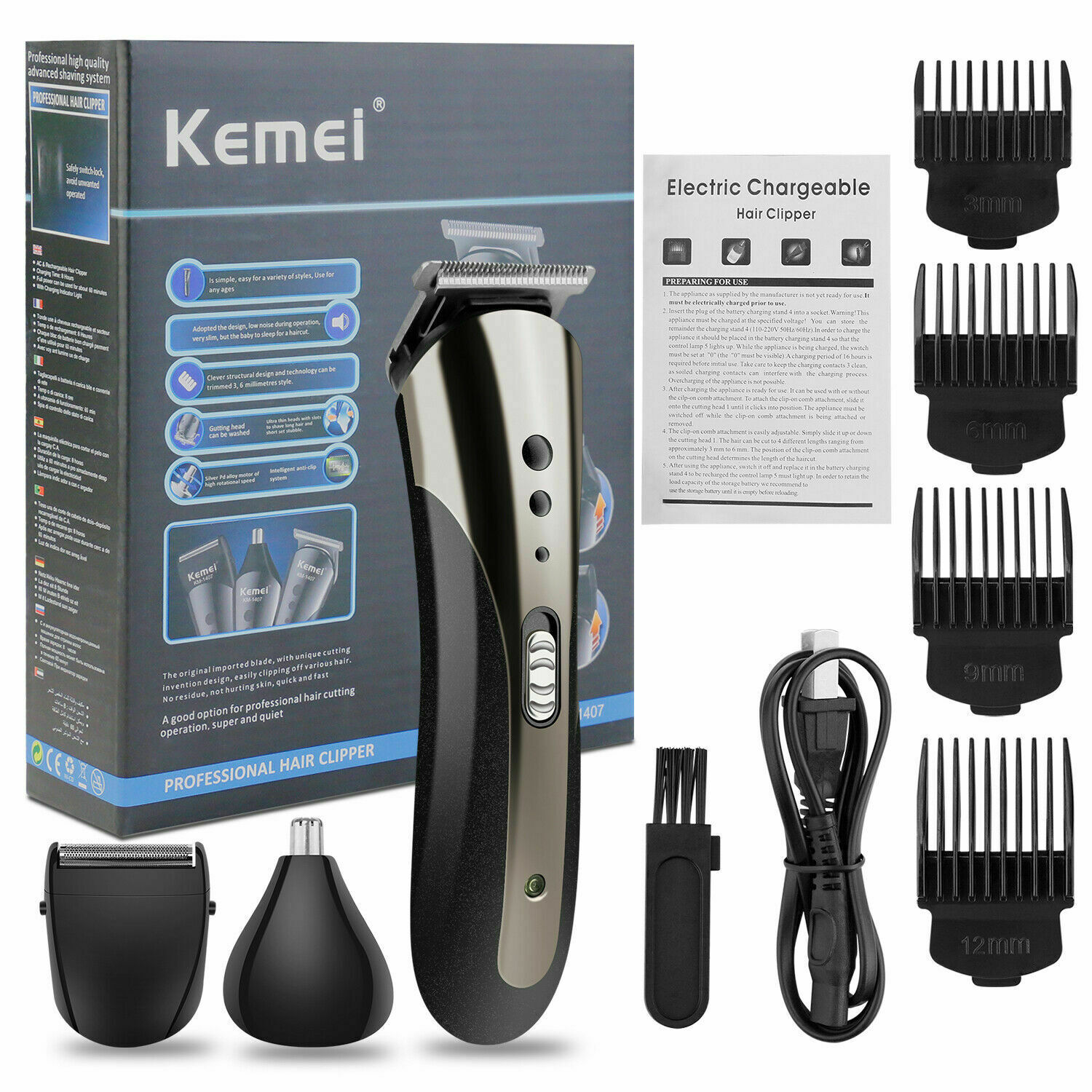 Professional Hair Clippers Trimmer Shaving Machine Beard Cutting Cordless Barber