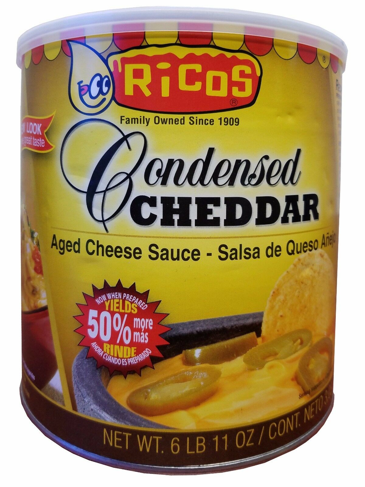 Ricos Condensed Cheddar Aged Cheese Sauce Large Jar 6 Lb 11 Oz
