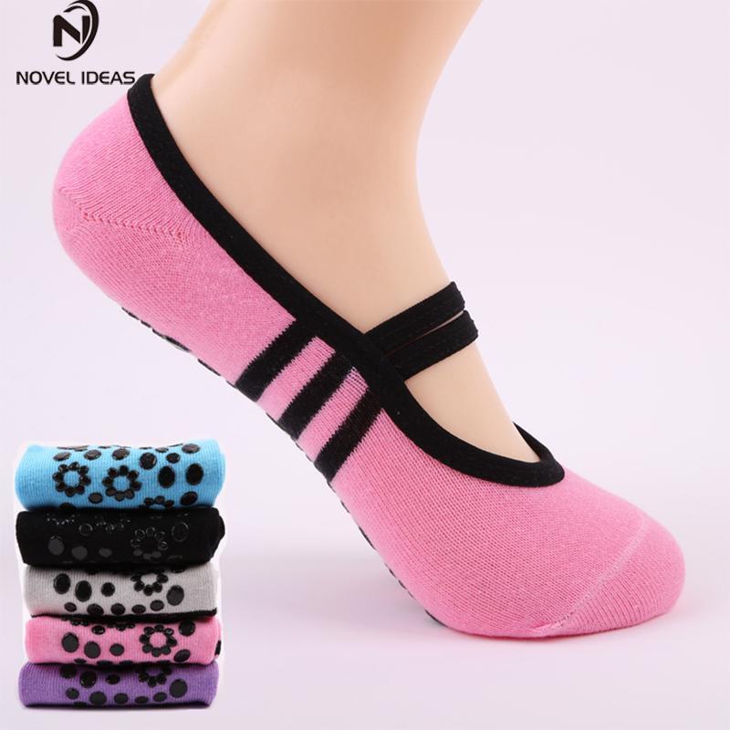 Women Anti Slip Bandage Cotton Sports Yoga Socks Ladies Ventilation Pilates Bal