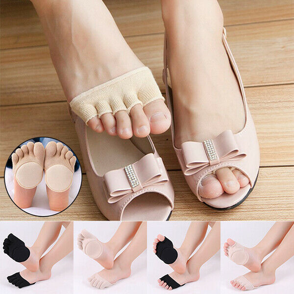 1/5pair Women Silicone Anti-slip Open/full Toe Sock Invisible Forefoot Foot Pad